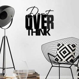 Wallity Don't Overthink Escultura de Pared de Metal Negra